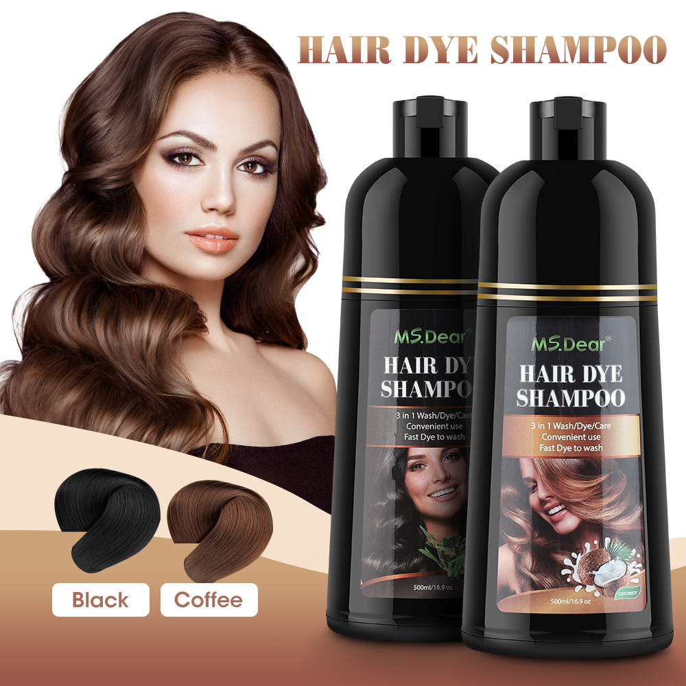 Best of 500ml Organic Natural Fast Hair Dye Black Shampoo Plant Essence Black Hair Color Dye Shampoo For Cover Gray White Hair Reviews & Tips