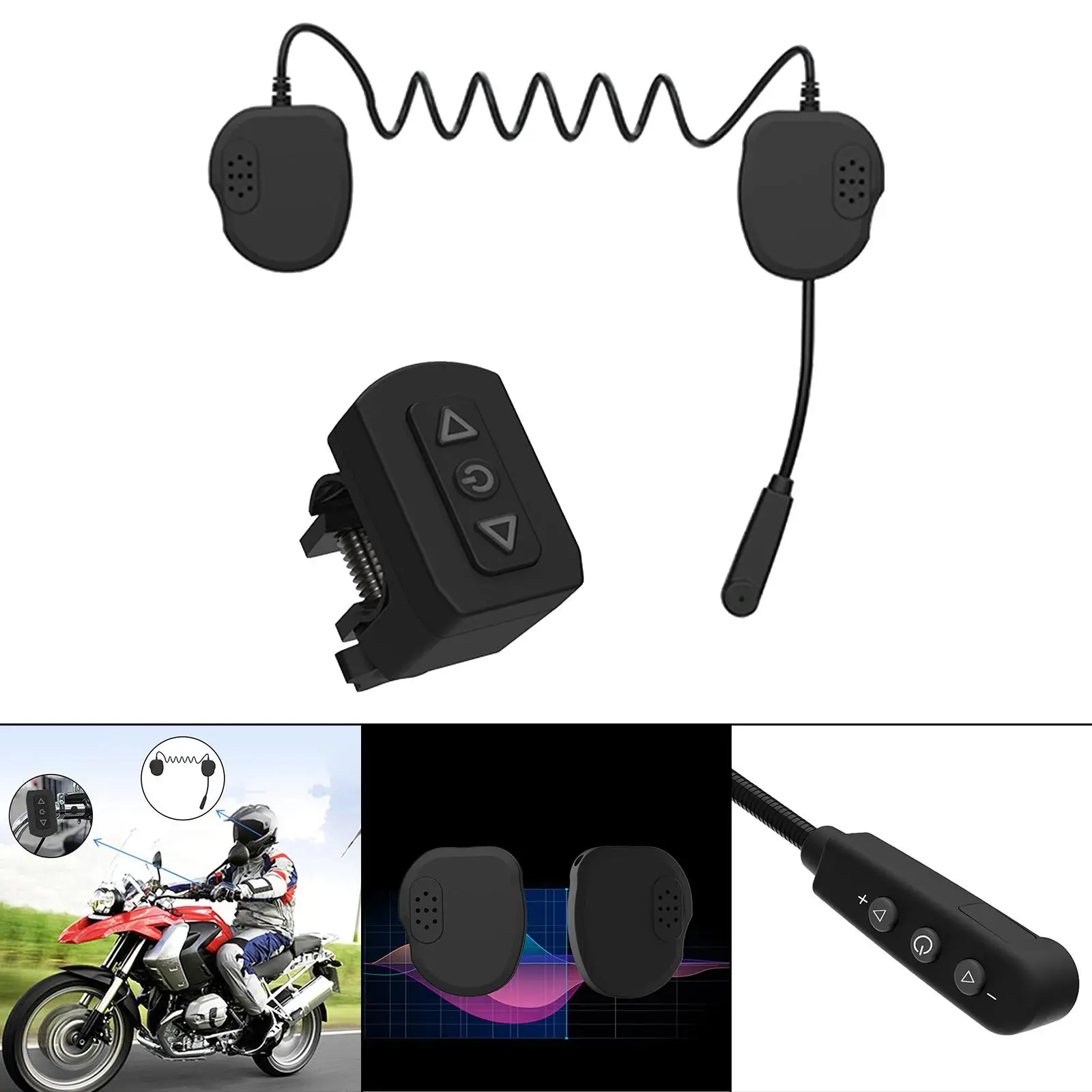 Motorbike with Remote Helmet Wireless Bluetooth Headset Accessories Black