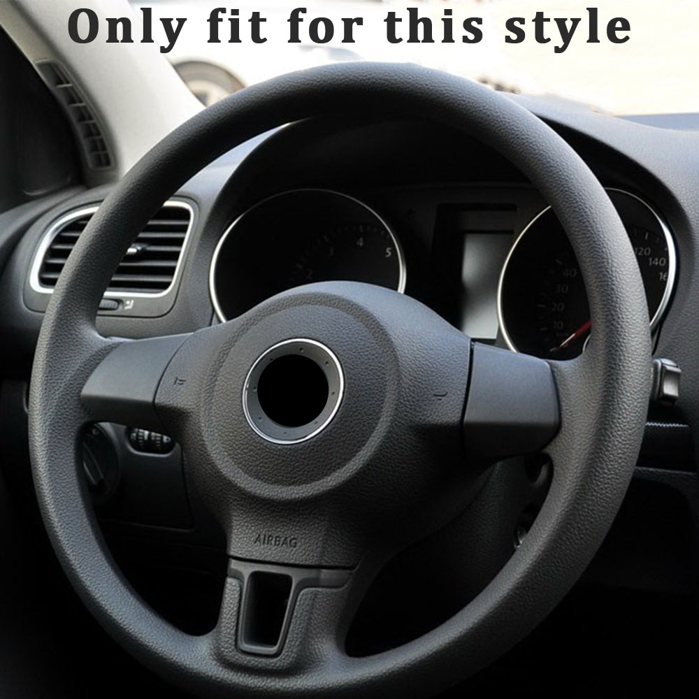 ABS Chrom Auto Lenkrad Aufkleber Abdeckung Pailletten Trim für Volkswagen VW Golf 6 MK6 Polo Jetta MK5 Polo Bora Zubehör – Detail 2