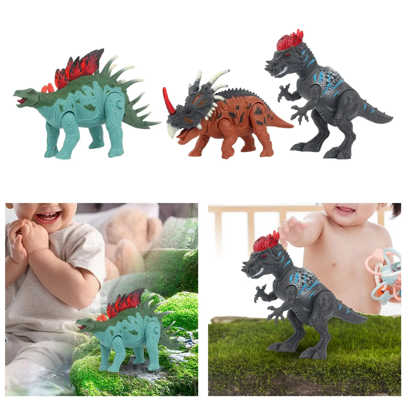 Realistic Dinosaur Toy for Kids Figure with Lights Movable Simulation Sound Swing Arm Electric Dinosaur Toys for Birthday Kids