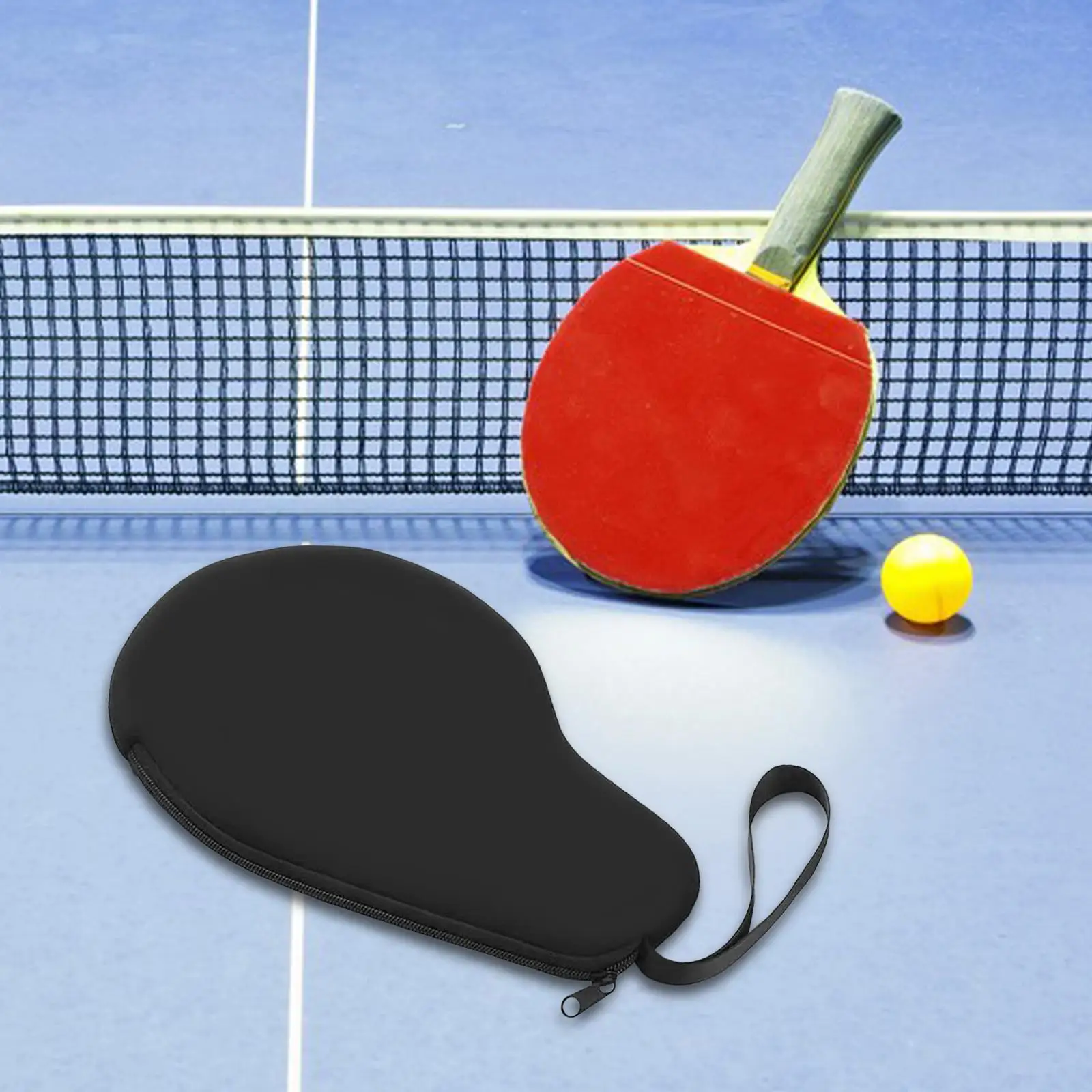 Ping Pong Paddle Case Zipper Closure Portable Wear Resistant Ping Pong Paddle Cover Table Tennis Cover for Unisex Training