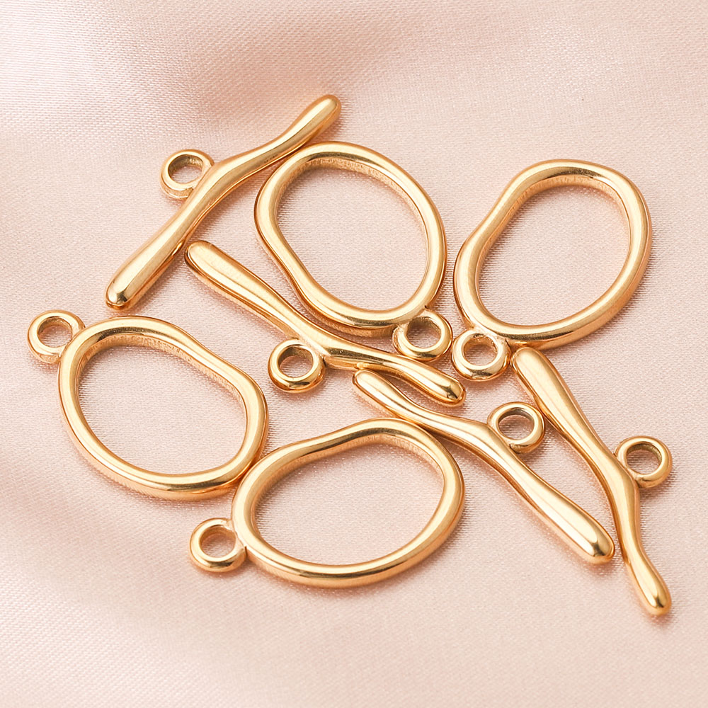 4sets Gold-Platte Edelstahl Gekrümmte OT Verschluss Schmuck Finden Schnalle Stecker für Armband Halskette Schmuck Machen Lieferungen – Detail 8