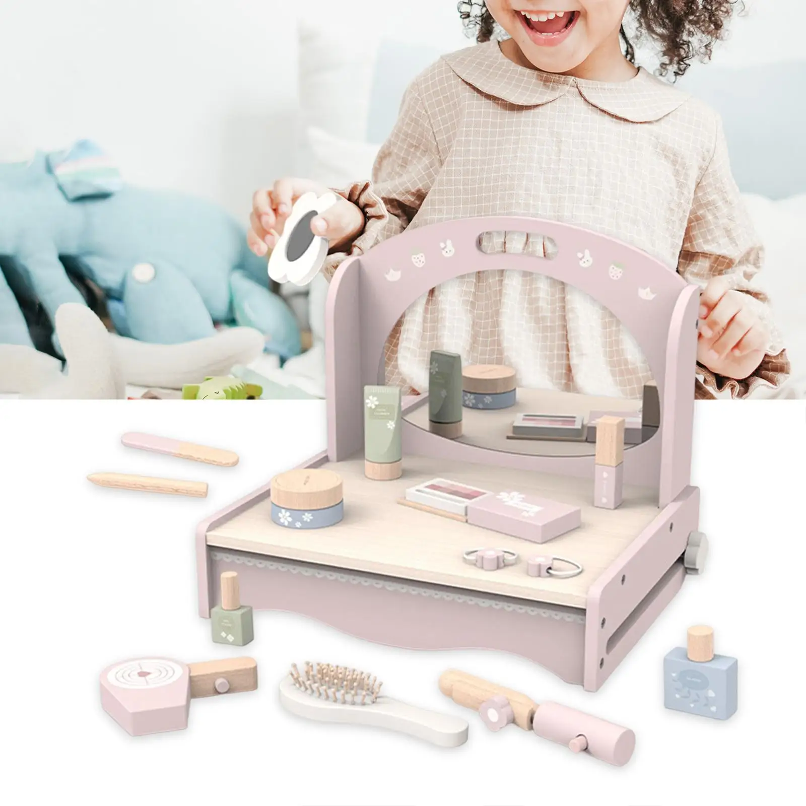 Dress Table Toy Simulation Play Room Kids Play Vanity Toy for Interaction