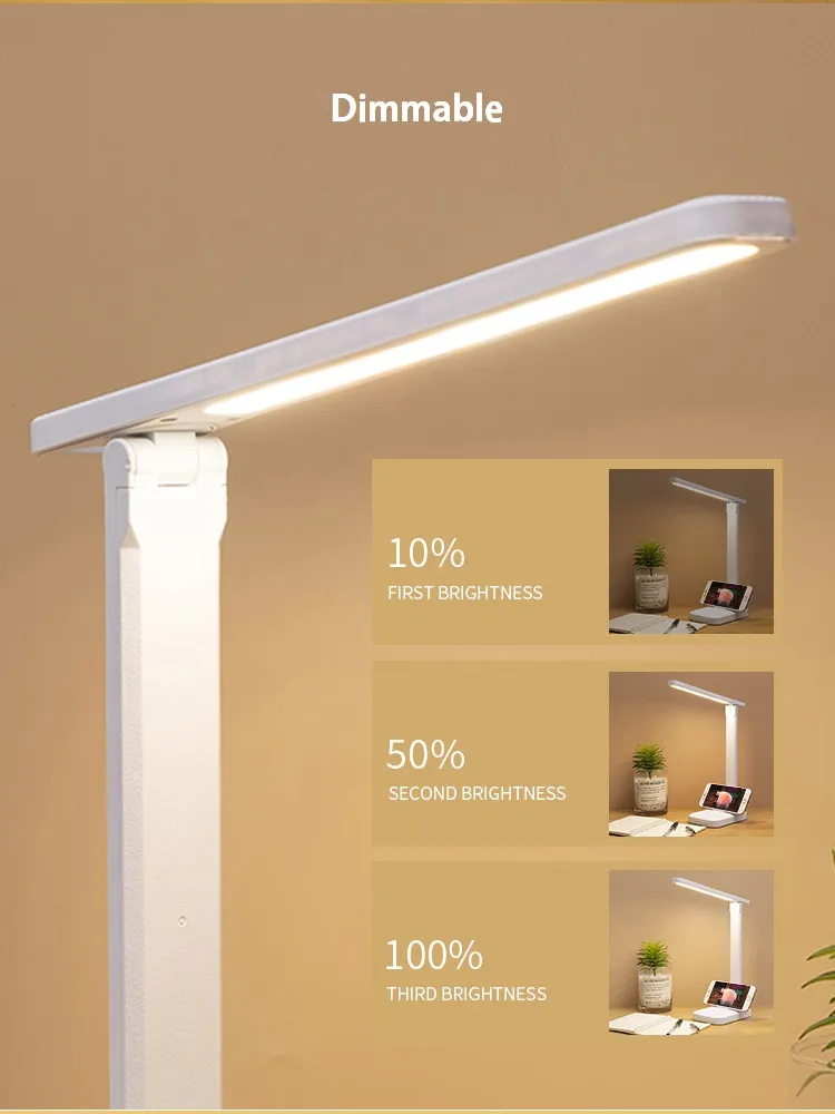Rechargeable LED table lamp LED desk lamp with touch control Foldable LED night light Dimmable bedside lamp rechargeable Eye care reading light portable LED Table Lamp USB Desk Lamp Eye Protection Reading Light Stepless Dimmable Lamp Touch Foldable Desk Lamp 6000mAh Chargeable LED