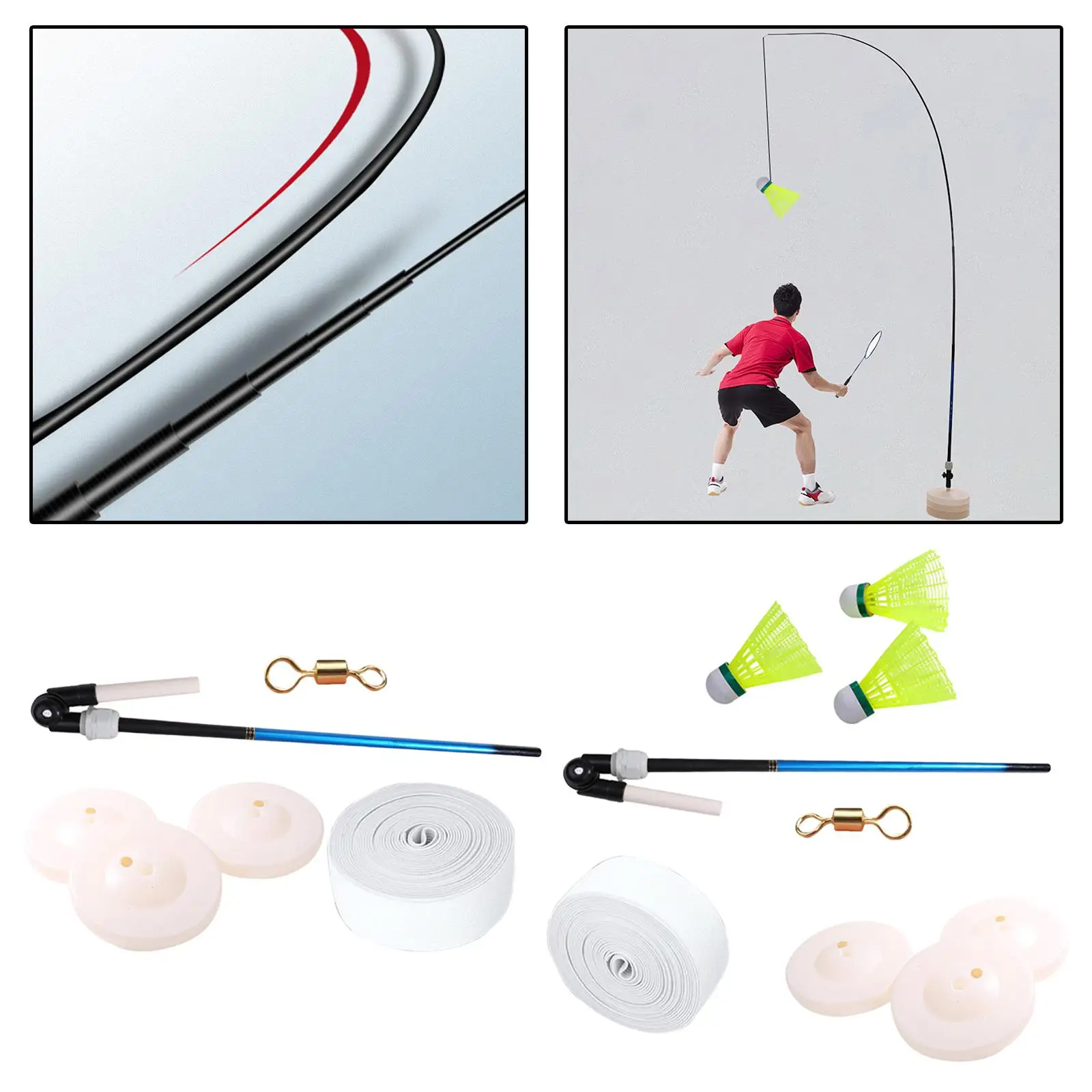 Portable Badminton Self Training Device Single Beginner Badminton Trainer