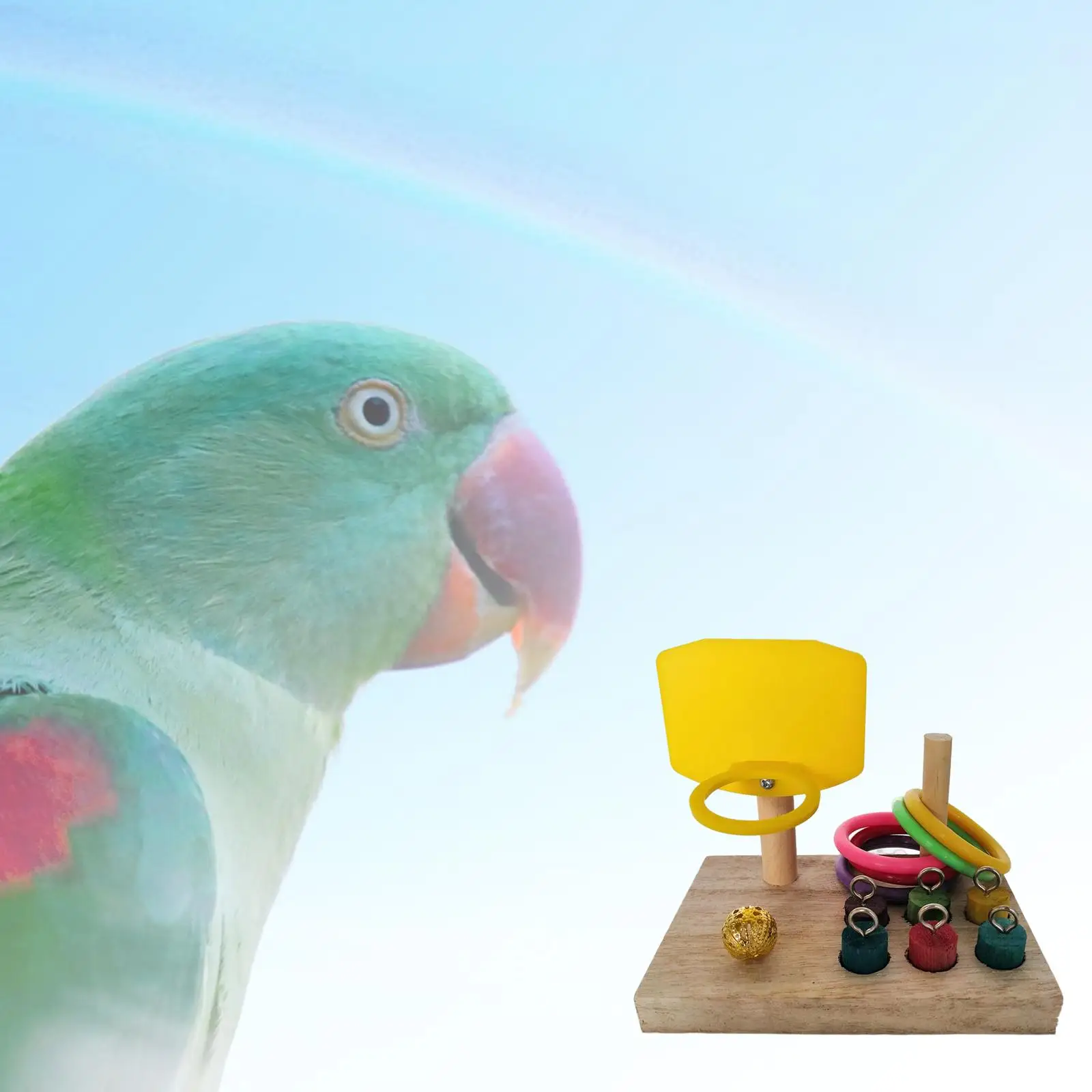 Wooden Parrot Intelligence Toy Bird Training Toys Birds Chewing Toys Bird Perch