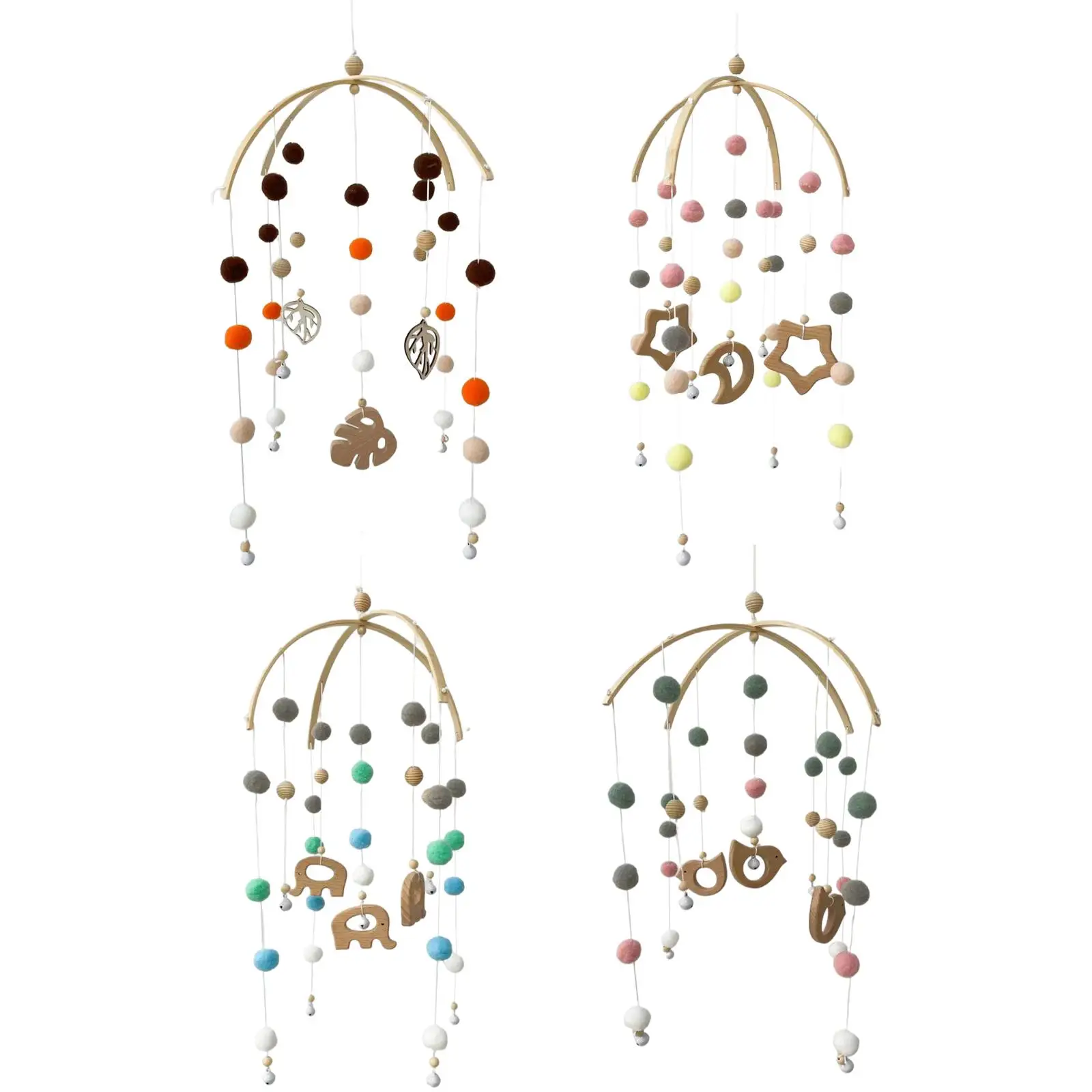 Baby Bedroom Ceiling Wooden Beads Wind Chime Hanging Baby Crib for Newborn Gifts