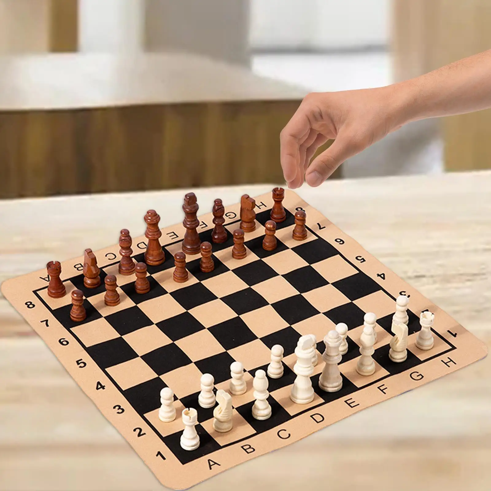 Portable Chess Set Educational Classic Table Strategy Game for Party Leisure