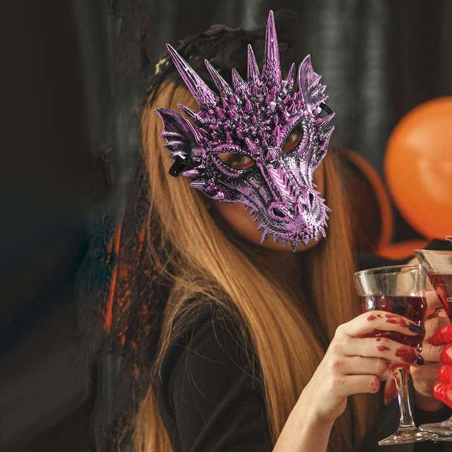 3D Dragon Mask Props Novelty Dragon Head Cover Animal Headdress 