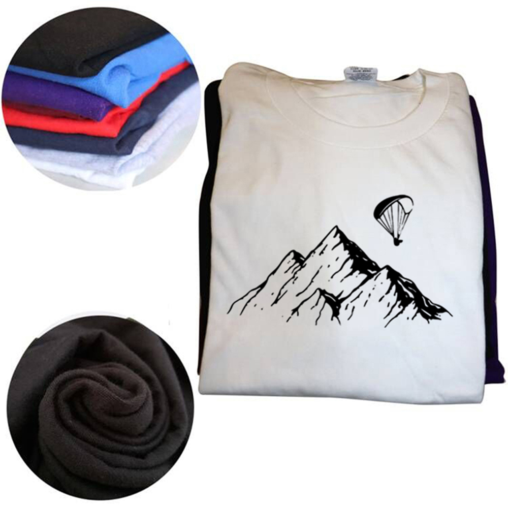 Lustige Paraglider Berge T Shirt Fallschirm Paragliding Liebhaber Grafik Baumwolle Streetwear Kurzarm T-shirt Herren Kleidung – Detail 4