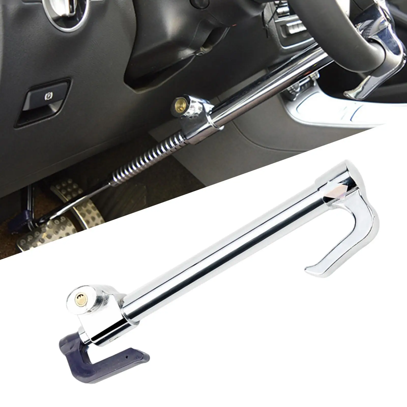 Universal Steering Wheel Lock Heavy Duty Extendable Retractable, Anti , Fits for SUV, Vehicles, Truck Car