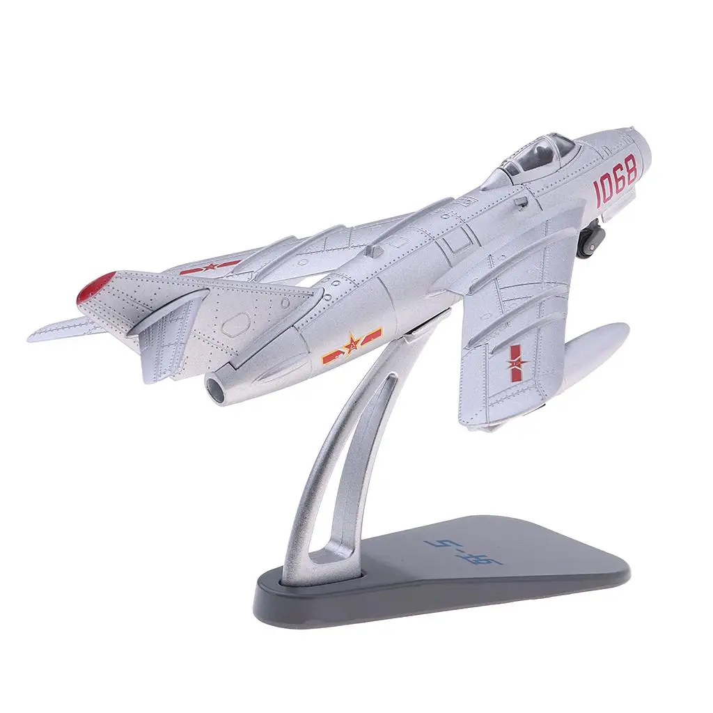 Jet Fighter 1/72 Military Aircraft China Air Force J-5 Diecast Display Model with Stand for Decoration or Collection Gift