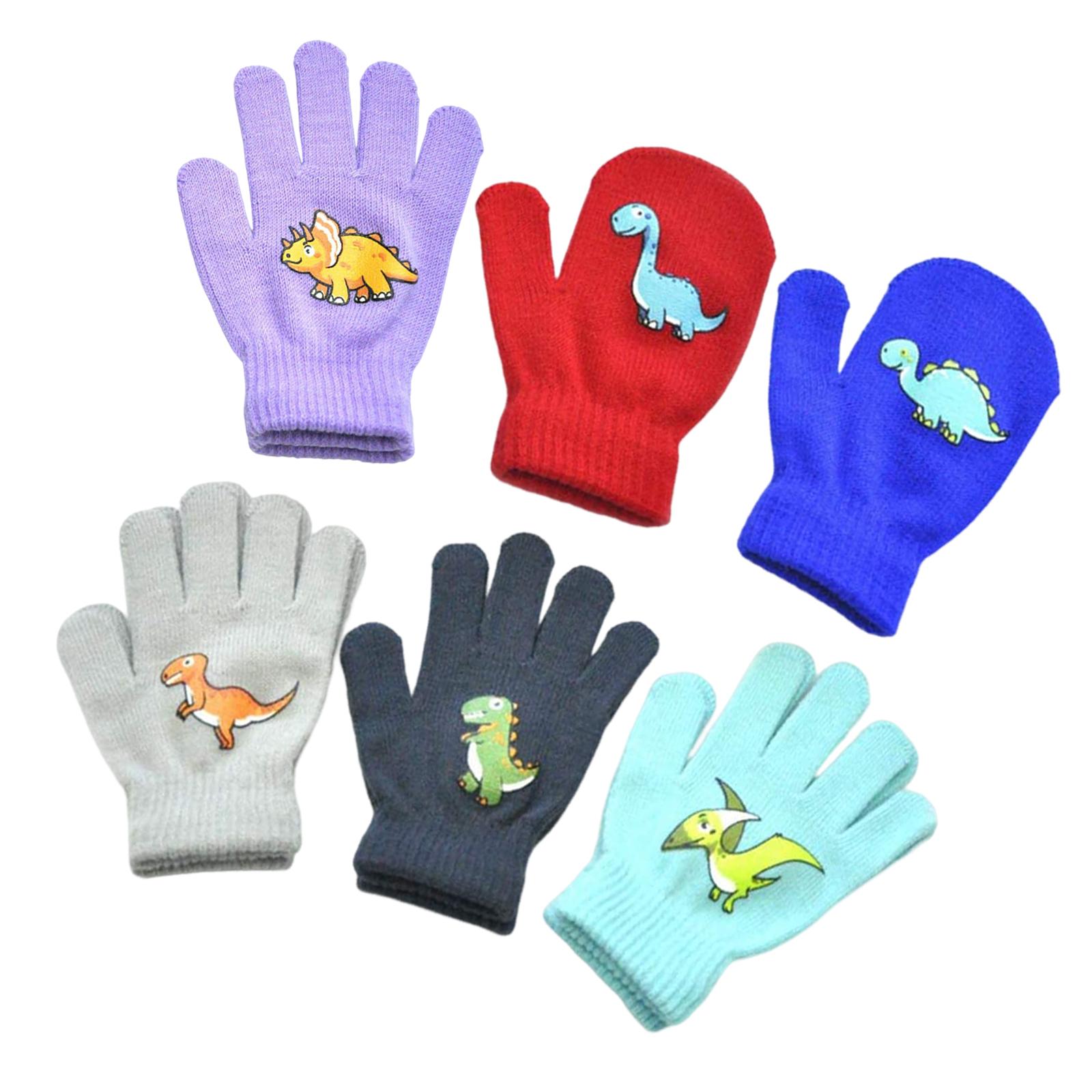 12x Warm Knitted Gloves Girls Outdoor Sports Boys Cycling Kids Gloves Winter