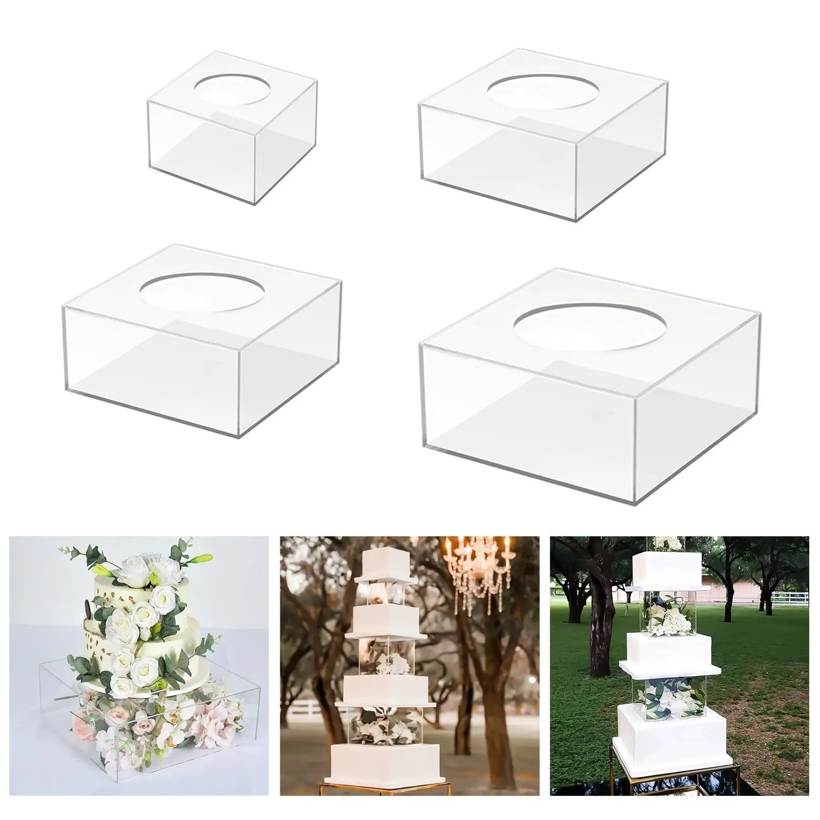 Clear Cake Display Board Cake Stand Tools for Weddings Parties Decoration