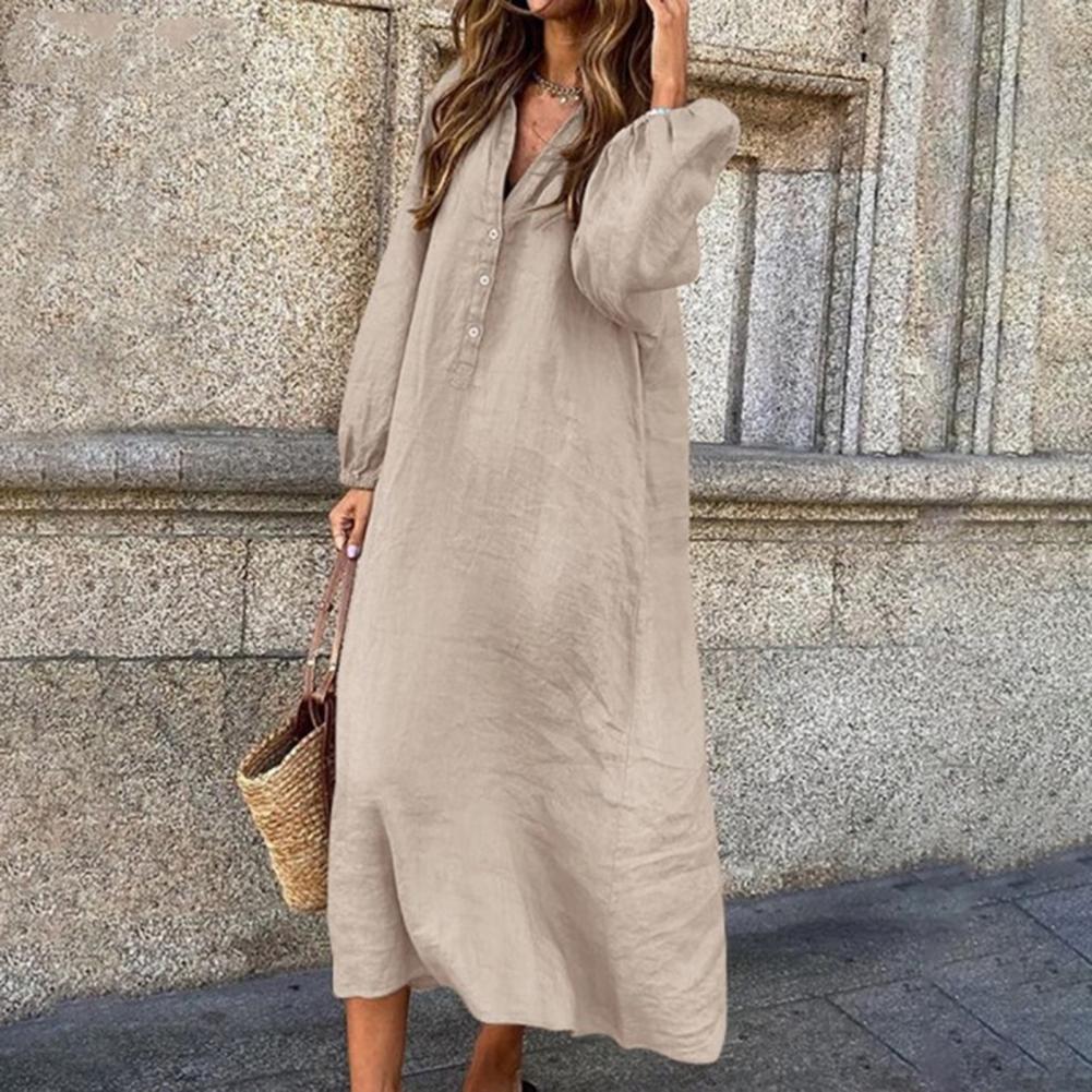 Women Cotton Linen Dress Image 4