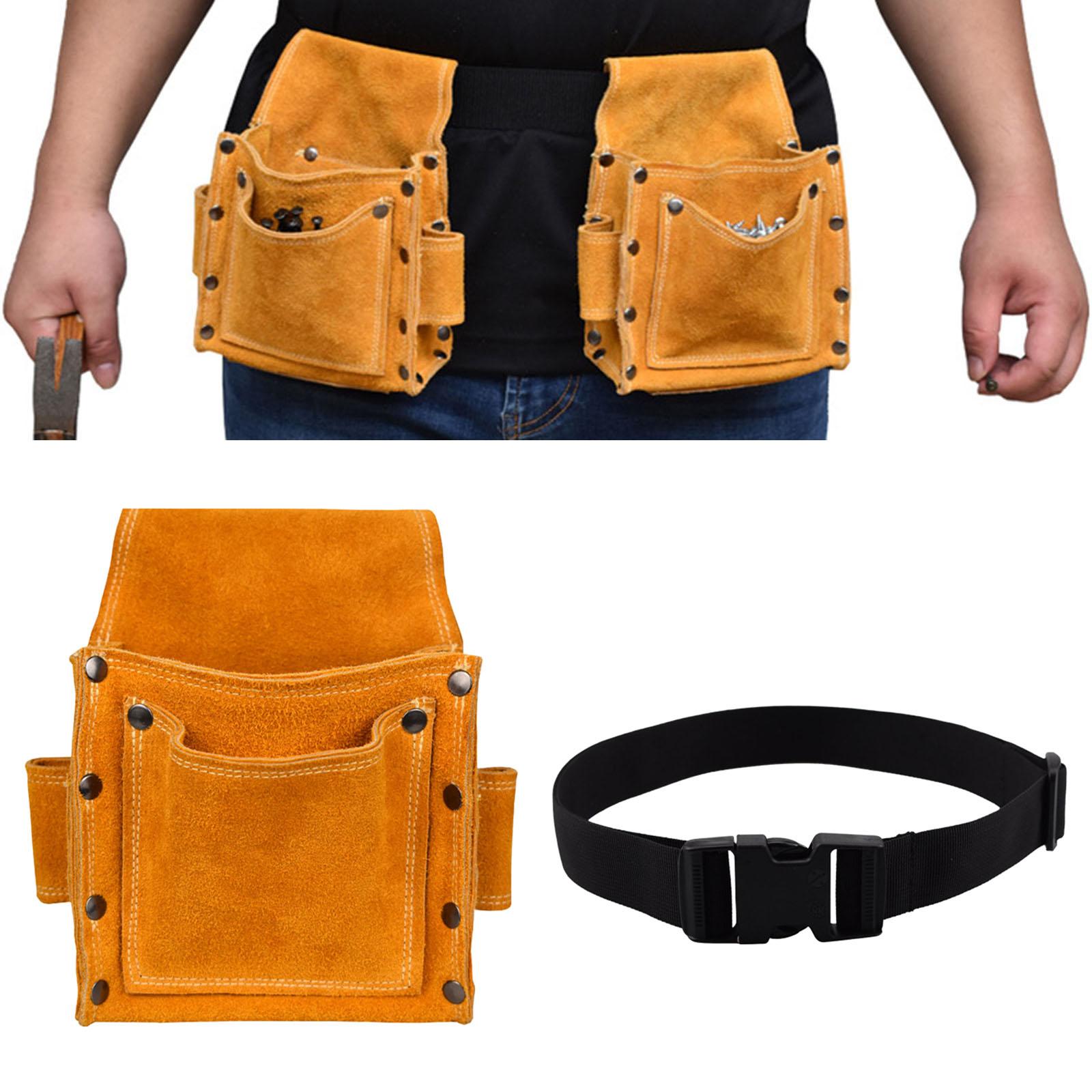 PU Leather Tool Belt Bag Holder Vintage Organizer Kit Waist Pack Pouch Pocket for Electrician Woodworking Carpenter Screwdrivers
