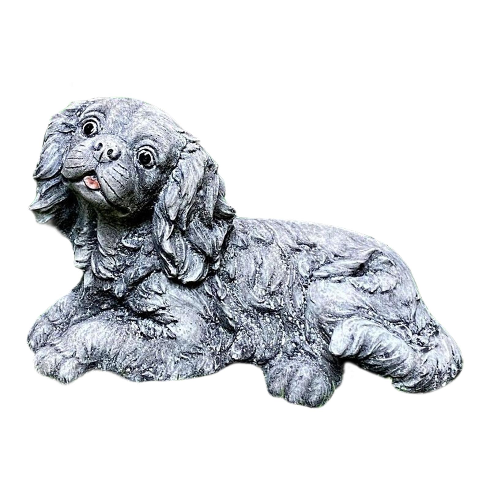 King Charles Spaniel Dog Figurine Garden Statues Sculpture for Outdoor