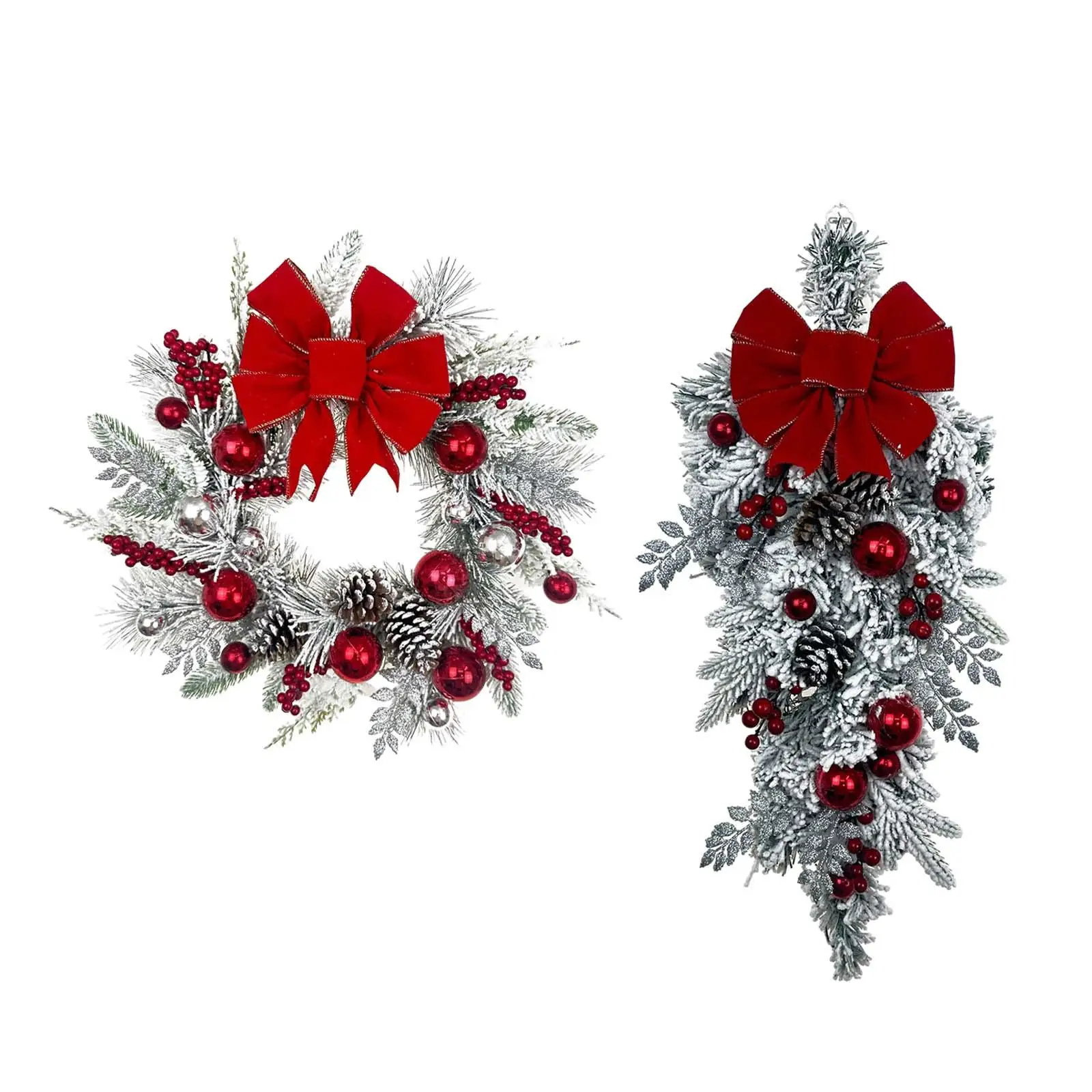 Christmas Wreath Realistic Garland for Holiday Christmas Decoration