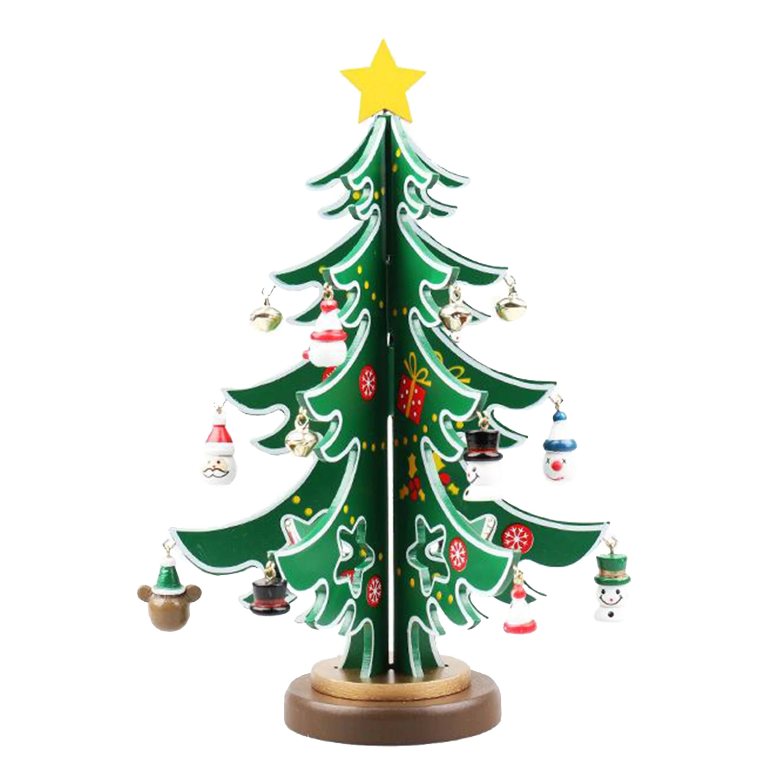 Wooden Christmas Tree Ornament Desktop DIY 3 Decoration Photo Prop