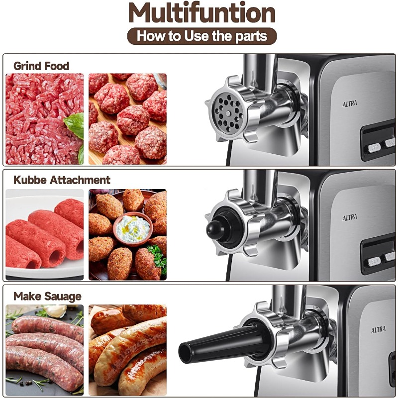 Title 11, ALTRA LIFE Meat Grinder, Sausage Stuffer, [2800...