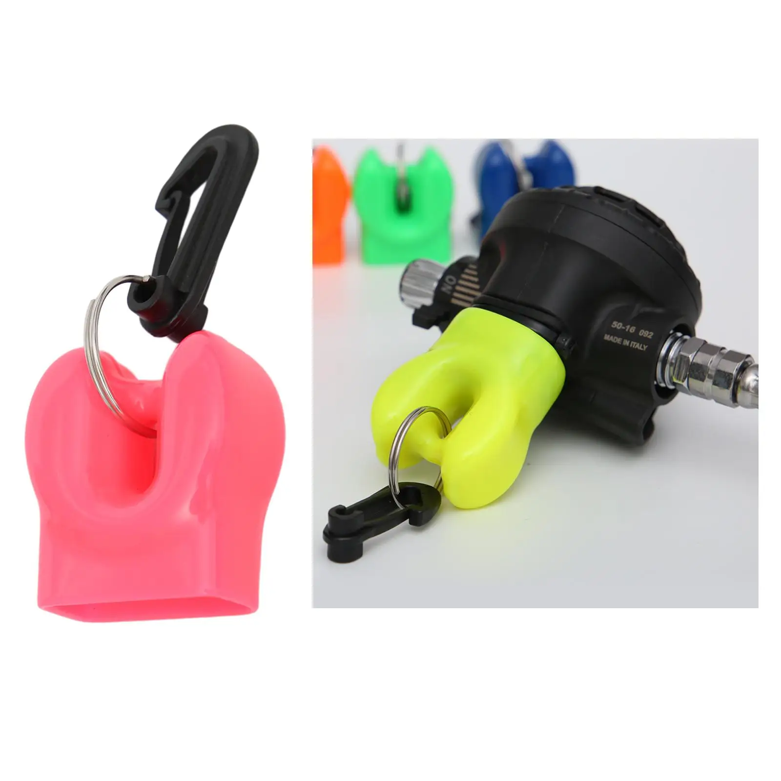 2x Diving Mouthpiece Cover, PVC Snorkeling -Ball Regulator Mouthpiece  Octopus Holder Keeper Diving Accessory