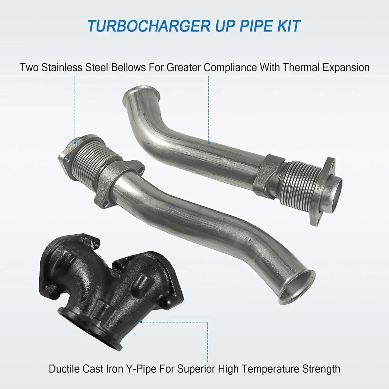 Turbocharger up Pipe Kit 679-005 Repair Parts Diesel Turbine Pipe Kit for Ford F-450 F-550 Super Durability Easy to Install