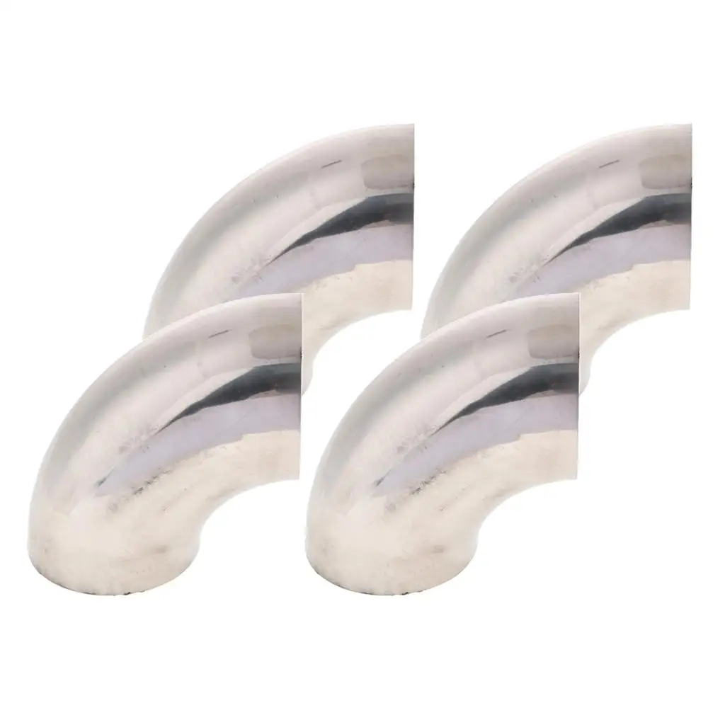 4 Pieces Car Auto 3inch 90° Bendable Elbow Exhaust  Tube Thickness:1mm