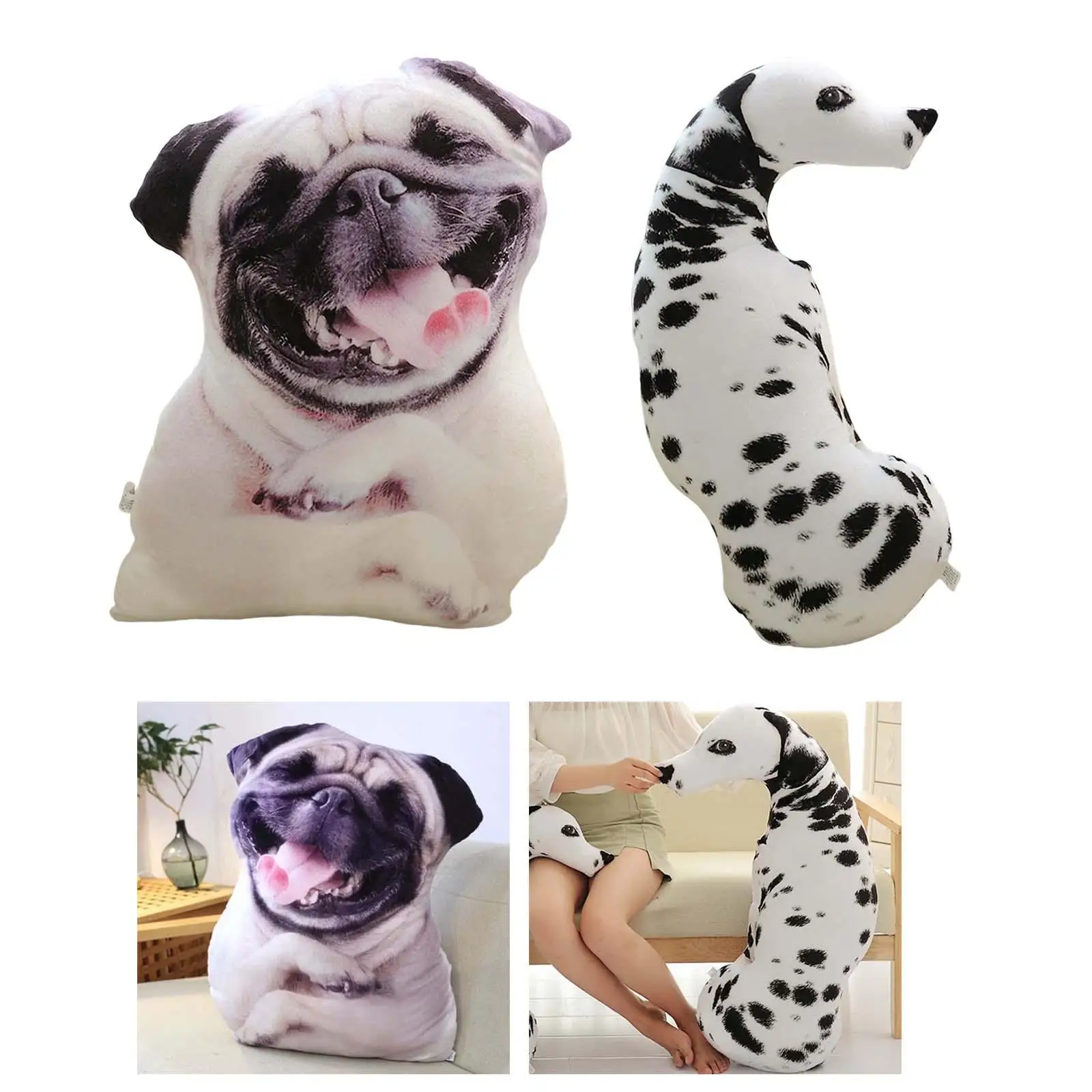 Dog Throw Pillow Cute Figurine Toys Simulation Dog Plush Toy for Home Decoration