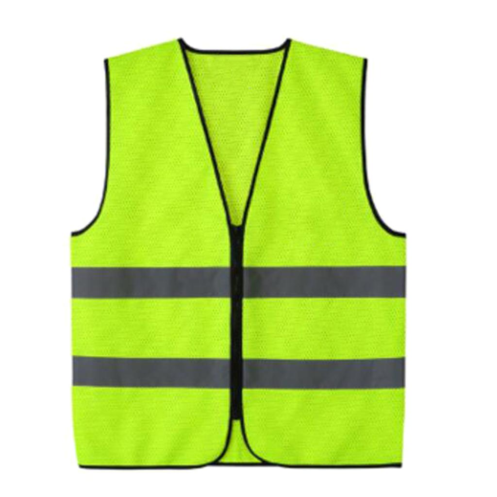  Neon   green  /  orange   safety   vest   with   reflective   stripes   