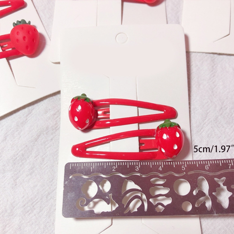 2023 neue Erdbeere Haar Clip Cartoon-Muster Haar Klemme Obst Harz Seite Clip Süße Haarspange Grip Geschenk für Kinder – Detail 6