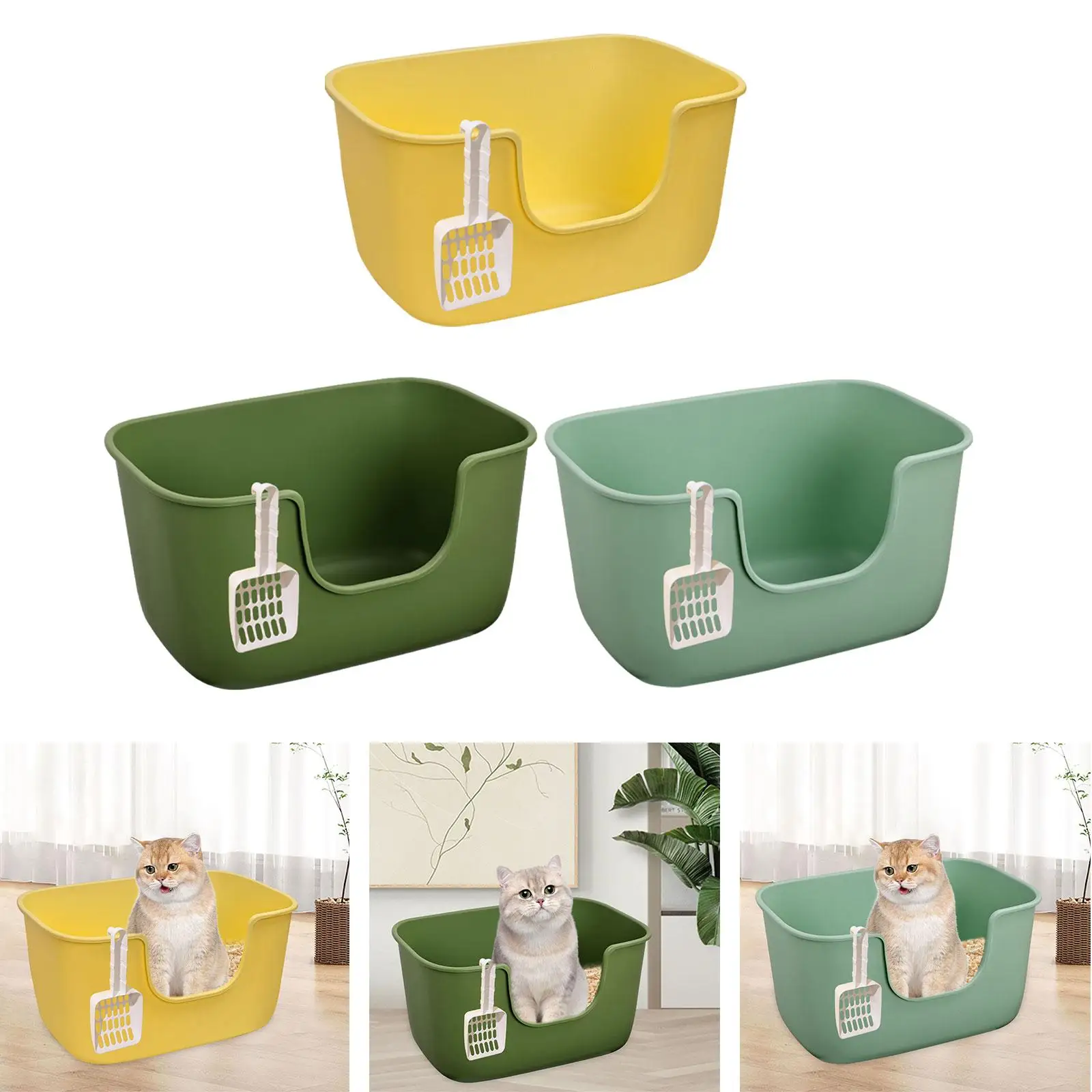 High Sided Cat Litter Boxs, Litter Pans, Cage Accessories for Kitty Indoor Cats, Hamsters Small Animals
