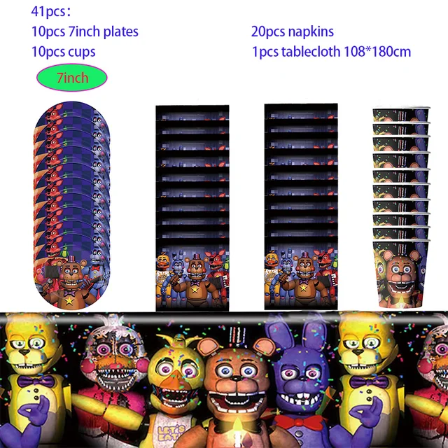 FNAF Five Nights Horrible Birthday Decoration Balloon Banner Backdrop Cake  Topper Horrible Party Supplies Baby Shower - AliExpress