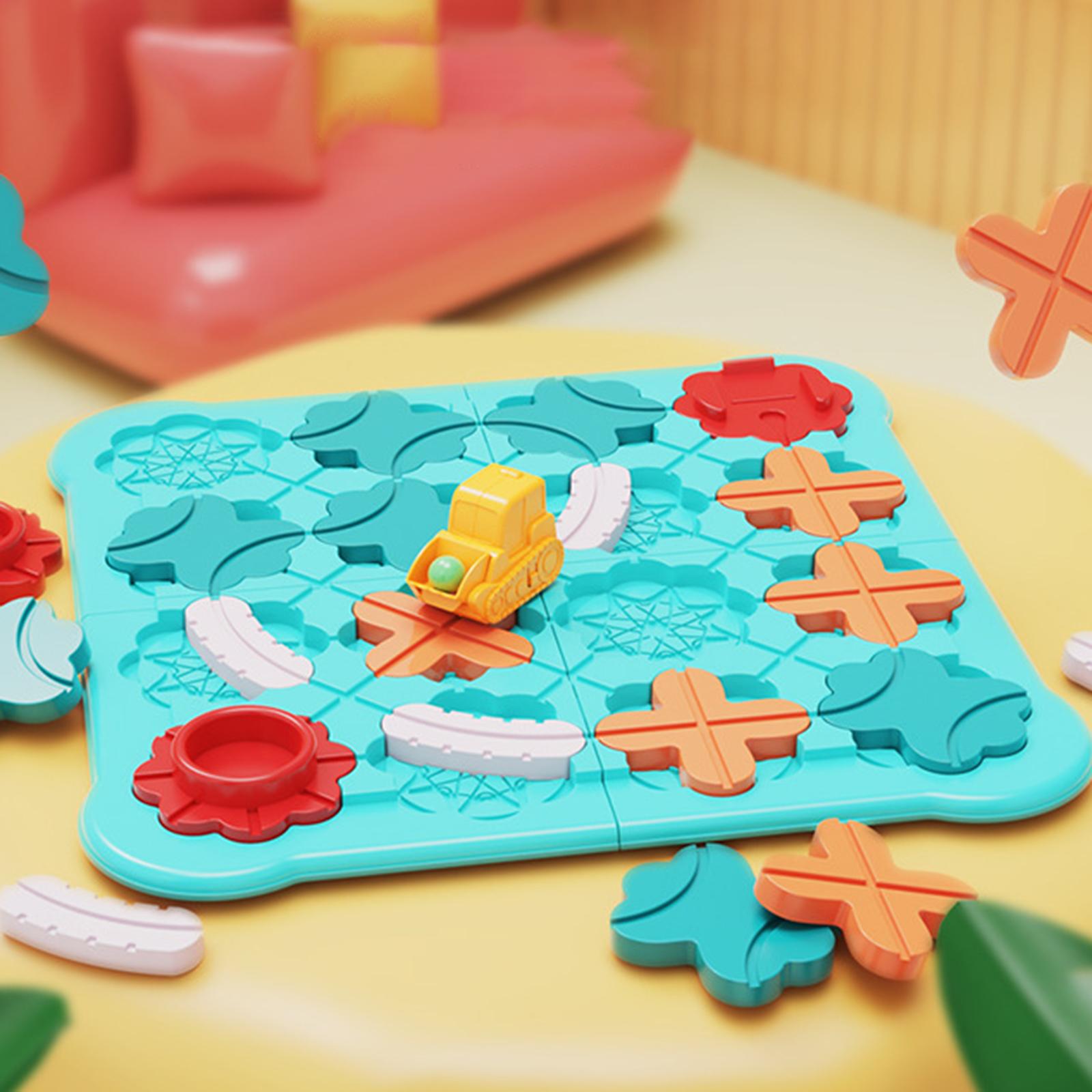 Montessori Car Road Maze with 118 Card Preschool Developmental Toy Parent-Child Game for Unisex Children