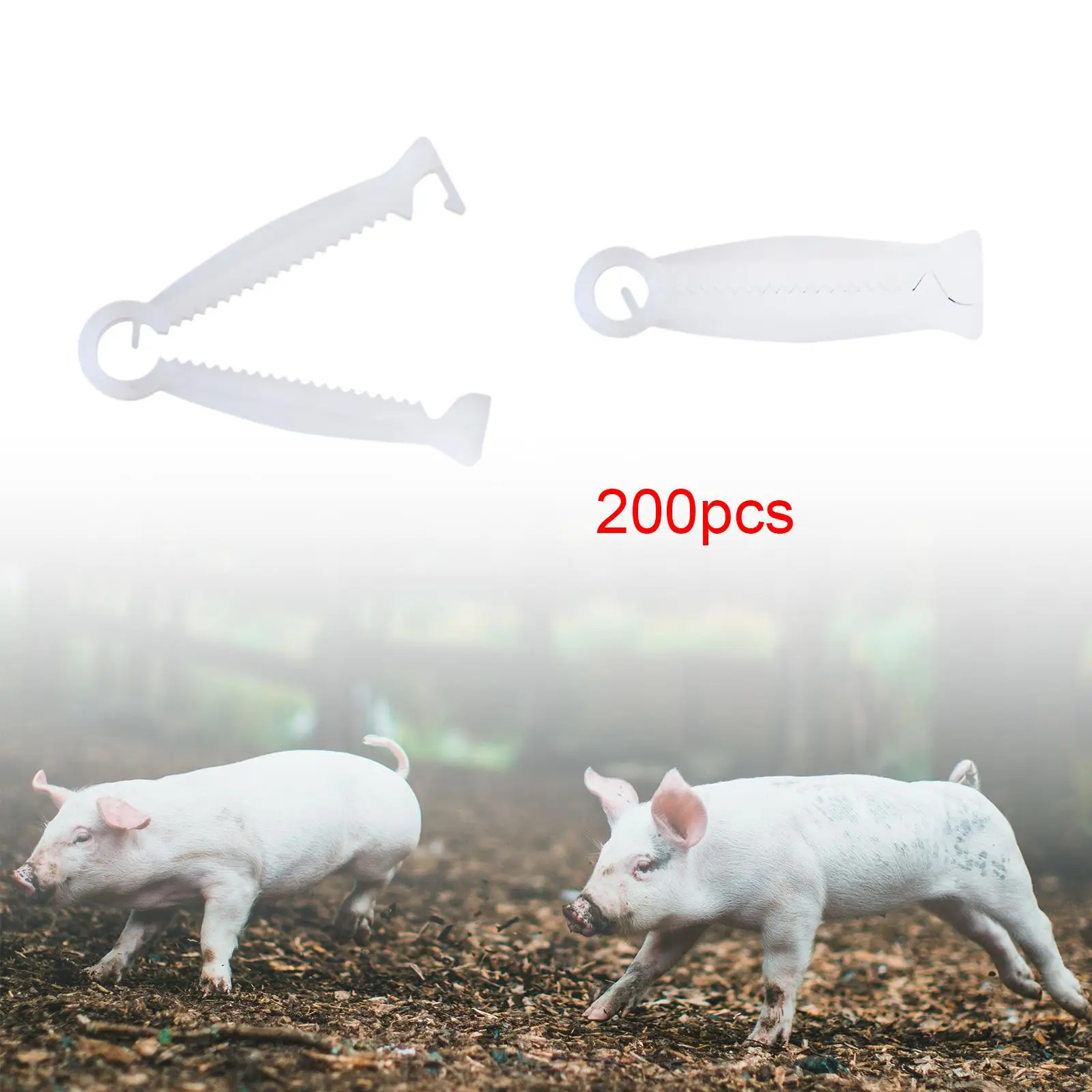 200 Pieces Livestock Birth Supplies farm Supply Disposable Whelping Kits Pig Umbilical Cord Clip for sheep Lamb Pet Animals