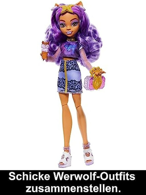 Monster High Boneca de Modae Conjunto , Clawdeen Wolf, Skulltimate Sec