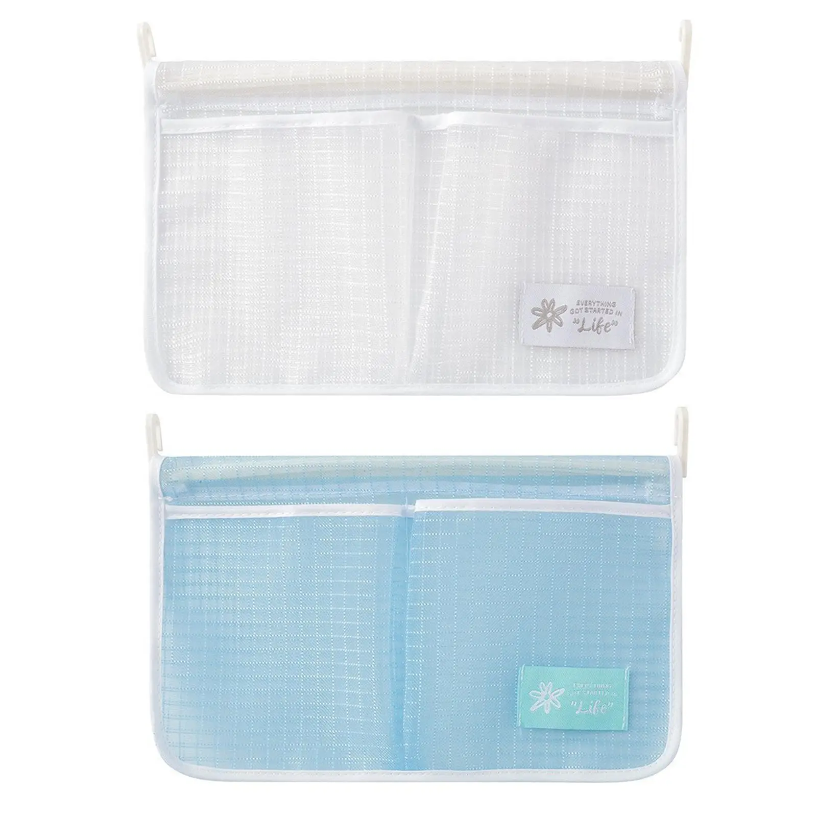 Fridge Storage Mesh Bags Multifunction Makeup Holder Tote Bags Double Compartment Hanging Organizer Bags with Hooks