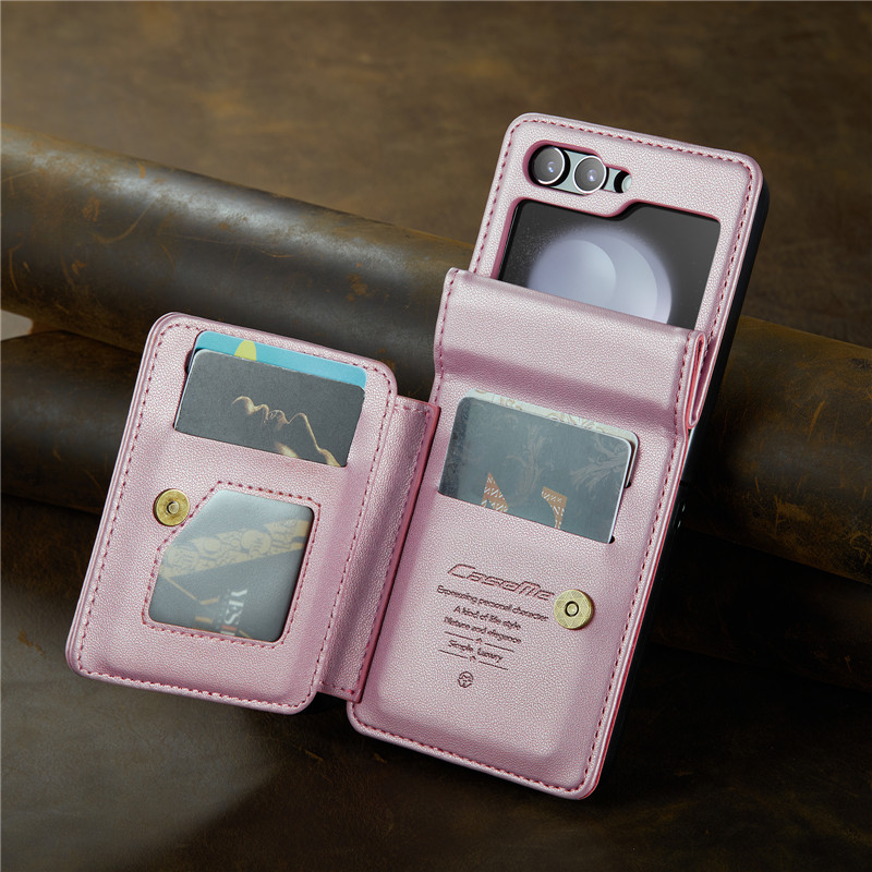 EUCAGR Luxury Magnetic Wallet PU Leather Case For Samsung Galaxy Z Flip 5 6 7 Card Solt Holder Pocket Cover For Galaxy Z Flip7 5