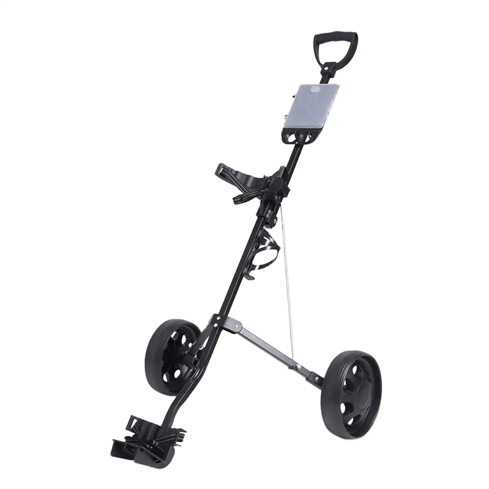 Folding Golf Pull Cart 2 Wheel Adjustable Handle Angle Portable Walking Cart Lightweight Golf Push Cart for Game Kids
