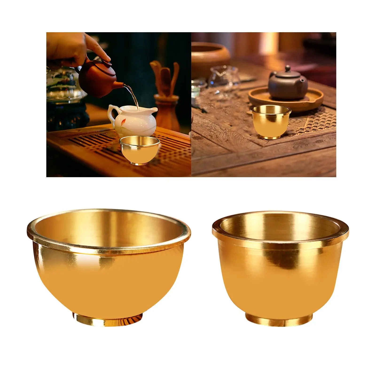 Brass Cup Pure Copper Water Supply Cup Offering Cup Water Cup Buddhism Water Cup Buddha Cups for Household