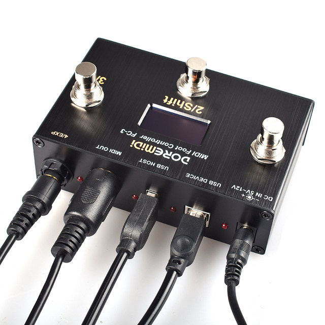DOREMiDi MIDI Foot Controller For Guitar - Plug & Play, Sends Custom CC/PC/Note Messages, USB & 5-Pin MIDI Output