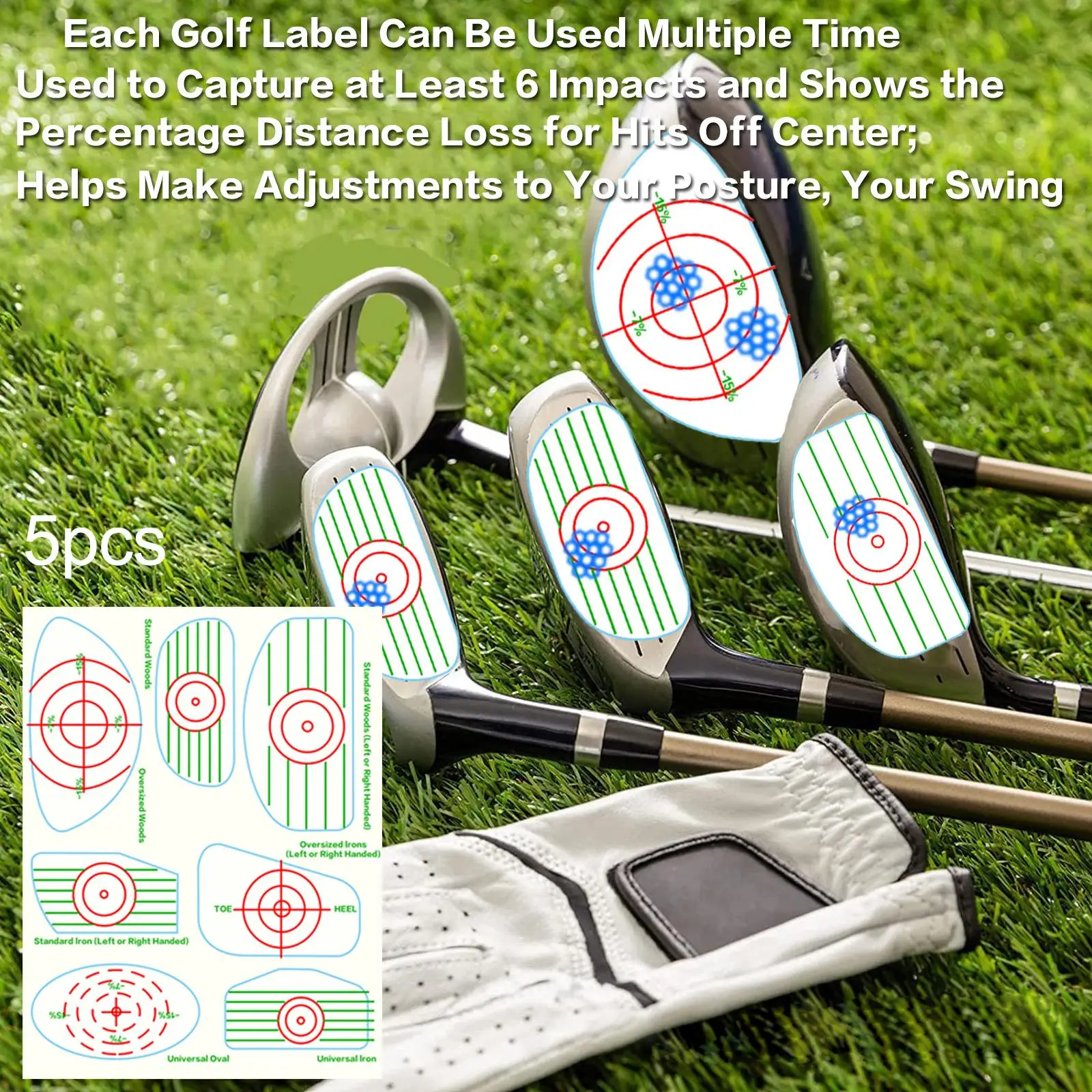 Golf Impact Tape Labels Golf Impact Tape Stickers for Swing Accuracy Golfer