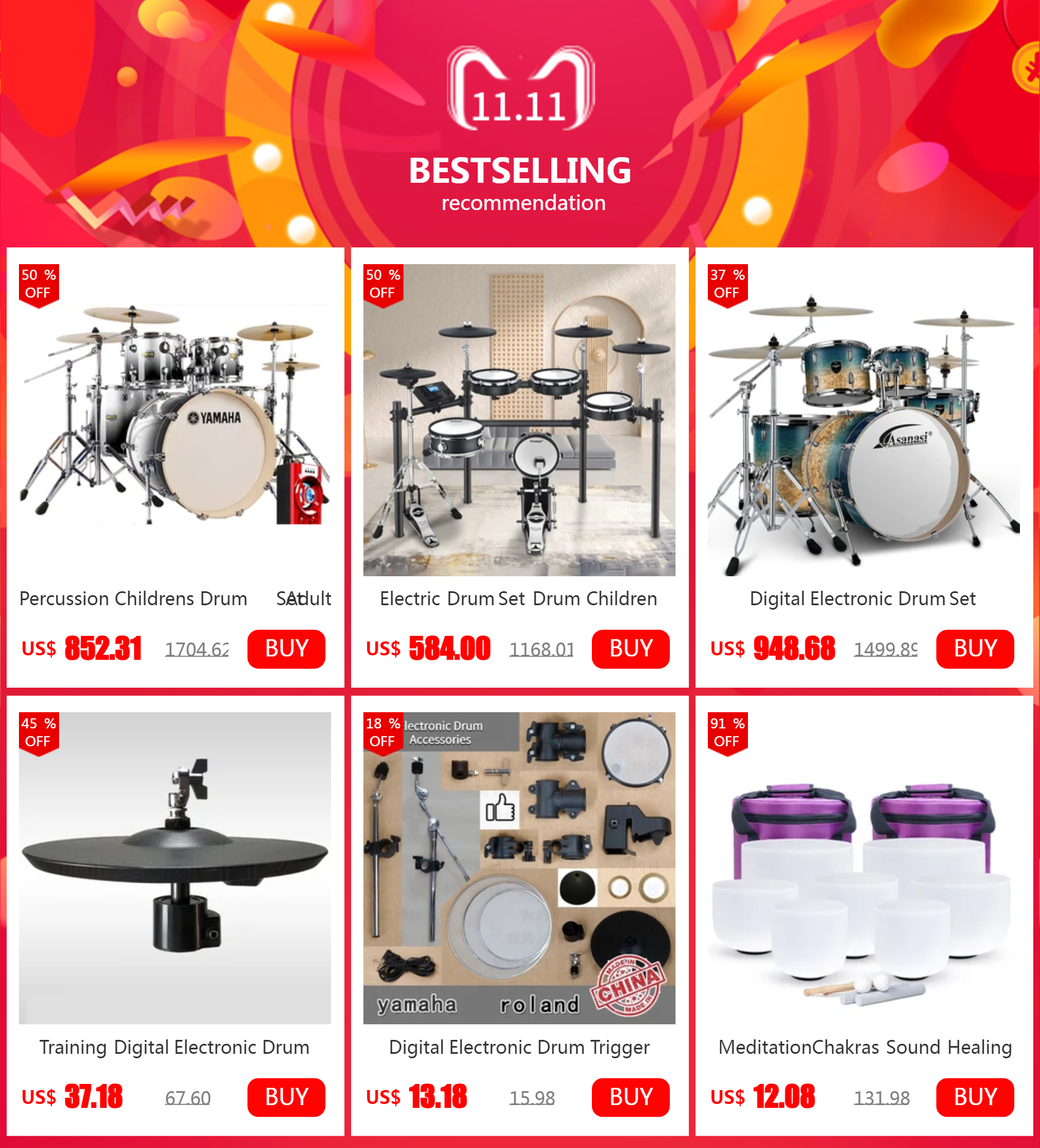 Title 8, Midi Batterie Drum Set Professionelle Für Erwac...