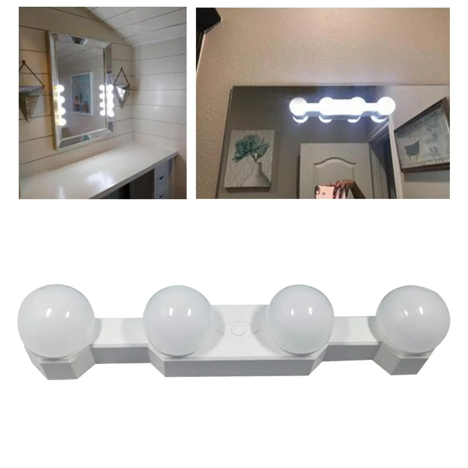 4 LED Bulbs   Mirror Lights makeup Bathroom Dressing Light USB
