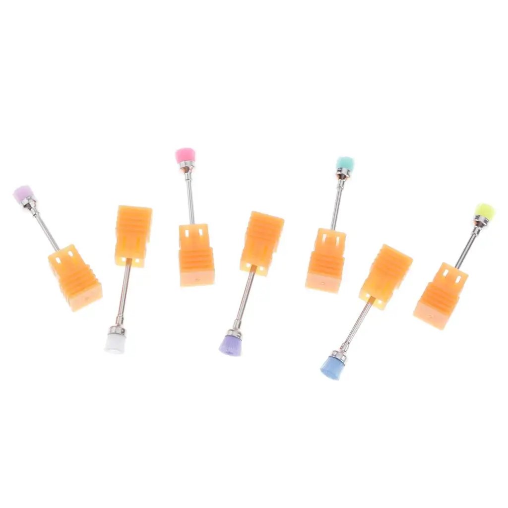 7x Nail   Cleaning Soft Nylon Brush for Manicure Rotary Burs Clean.