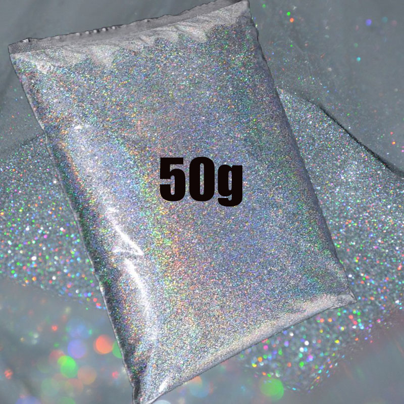 Best of 50g Silver HolographicGlitter Powder 0.2mm Laser Silver / Gold Chrome Powder Bulk UV Gel Polish Manicure Glitter Laser Powder FD Reviews & Tips