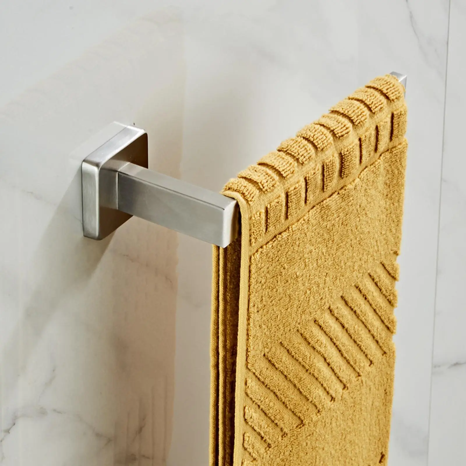4 Pieces Stainless Towel Bar Set Rustproof Waterproof Toilet Paper Roll Holder Coat Hanger Bath Accessory Set