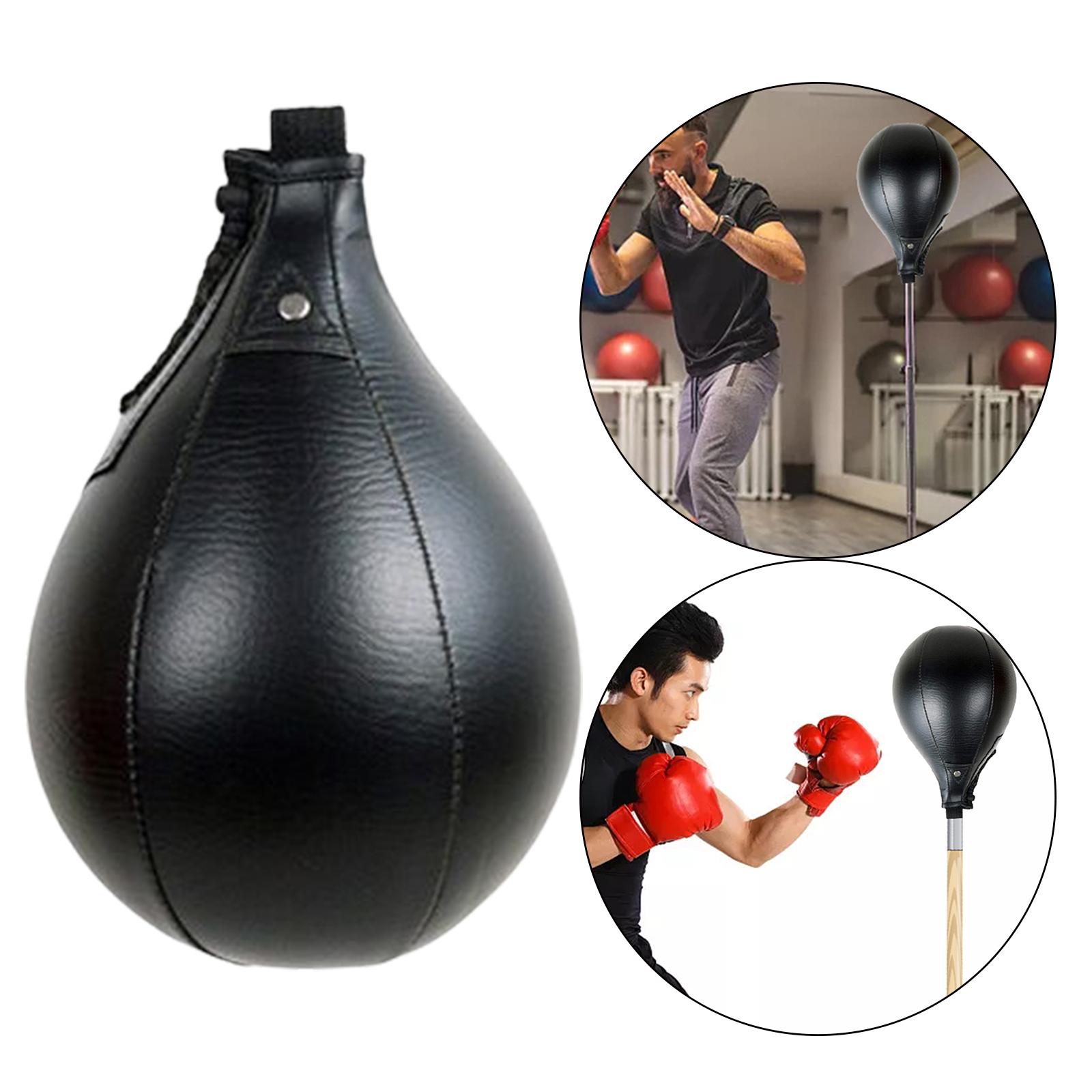 PU Leather Boxing Ball Punch Bag Pear-Shaped Sparring Hanging Inflatable