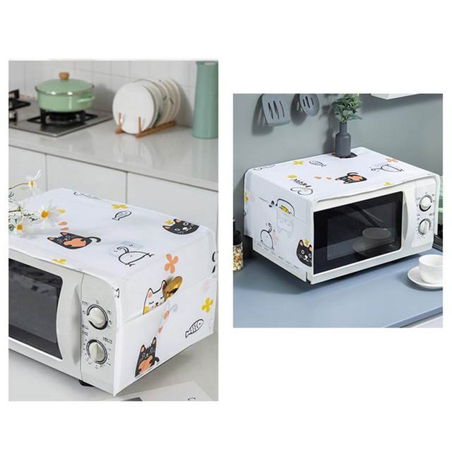 Grandest Birch Microwave Top Protector Double Pockets Oil Proof PEVA  Machine Scratch Proof Toaster Oven Dust Cover Kitchen Accesso 