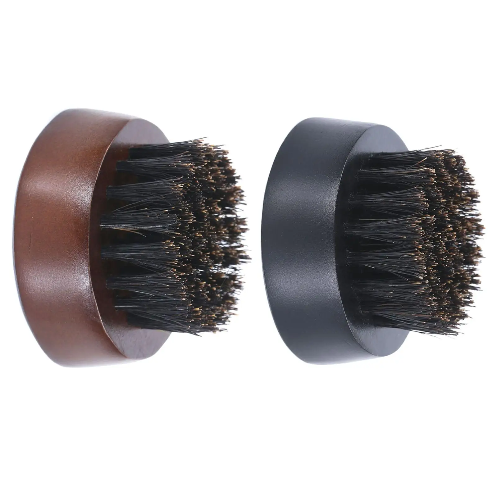 2 Pack Round Wood Beard Brush Styling Combs for Men Soften Facial Hair