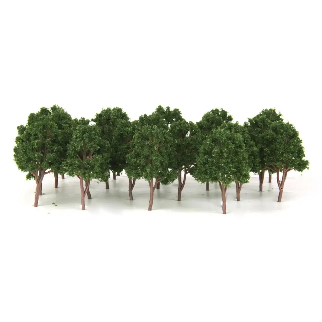 20pcs Model Tree 7.5cm Green, Train Railroad Architecture Diorama  for  or Building Models